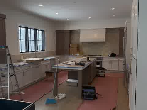 Drywall finishing in progress